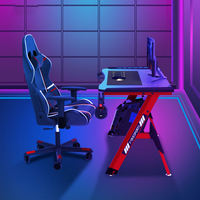 Nouveau bureau de jeu ergonomique moderne pour salon avec structure en acier et bois pour ordinateur portable gamer PC