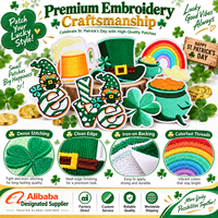 Patch brodé en gros pour la Saint-Patrick : Leprechaun, Trèfle, Arc-en-ciel – à thermocoller ou à coudre