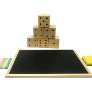 Bộ bảng điểm xúc xắc + bảng đen bằng gỗ | Bộ ghi điểm trò chơi trên bàn - Product Image 1
