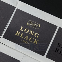 Feuille noire bouteille en verre Texture papier parfum étiquette marque personnelle feuille d'or étiquettes de bouteille en plastique pour cosmétique
