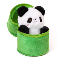 Peluche Panda Mignonne et Douce, Jouet en Peluche Panda dans un Tube en Bambou, Mini Poupée Panda, Porte-clés en Peluche