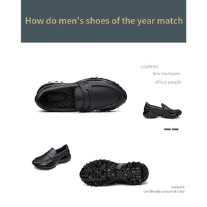 Chaussures en cuir de luxe pour hommes à bout pointu, mocassins à enfiler pour l'automne, formels, d'affaires et décontractés pour le bureau - Product Image 6