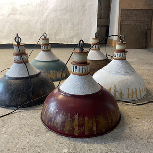 41cm Hand-Painted Retro Industrial Iron Pendant <strong>Light</strong> Designer Series for Cafe Bar Restaurant Interior Decor - Product Image 1