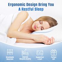 Oreiller cervical en mousse à mémoire de forme ultra-doux pour le repos du lit, oreiller ergonomique en bambou à double lit avec mousse à mémoire de forme en gel déchiqueté