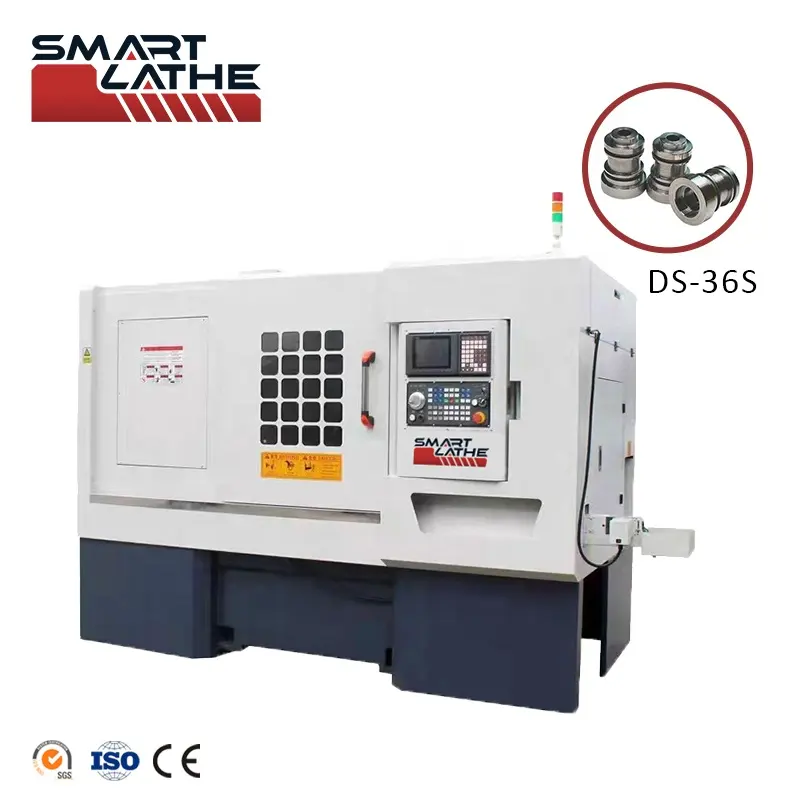 Protetor de respingo totalmente fechado, máquina de torno cnc com teto superior DS-36S duplo eixo