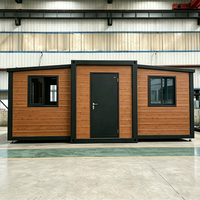 Maison conteneur extensible 20 pieds à double aile, design pliable, maison préfabriquée moderne avec chambre, cuisine et salle de bain, directement de l'usine