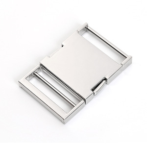 Hebilla de caja de 37 mm de aleación de zinc plateada ajustable para cinturón, accesorio de ropa y bolsos - Product Image 1