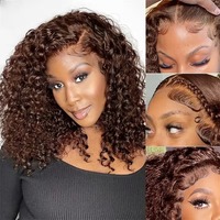 Perruque synthétique Euro-Américaine à capuchon intégral pour femmes - Noire, petite, bouclée, courte, style afro