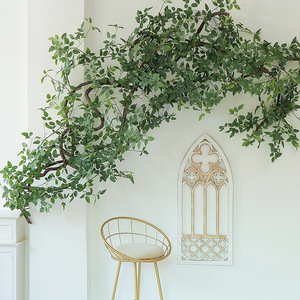 Plante grimpante artificielle Mezanchen, feuilles vertes, décoration de feuilles de rose bioniques pour villa, escalier, usage intérieur et extérieur - Product Image 3