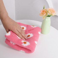 Ensemble de serviettes en velours corail à séchage rapide motif floral tricoté en chaîne ensemble de serviettes de bain absorbantes épaissies serviette en microfibre pour cheveux secs