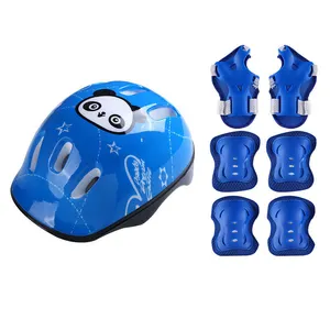 Conjunto completo de proteção de capacete para crianças, proteção de segurança de patinação, joelheiras e guardas