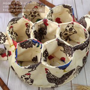 Canvas <b>Basket</b> <b>for</b> Gathering Fresh Eggs with 7 Pouches Farmhouse <b>Storage</b> Bag Collecting <b>Basket</b> - Product Image 4
