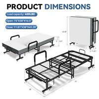 Lit pliant portable avec dossier réglable, lit d'appoint mobile pour une personne, pour utilisation en bureau ou en intérieur