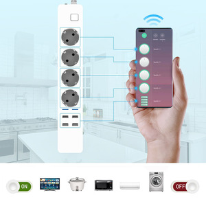 Multiprise intelligente Wifi 4 prises EU, 4 ports de charge USB, contrôle vocal via application, compatible avec Alexa <span class=keywords><strong>Home</strong></span> <span class=keywords><strong>Assistant</strong></span> - Product Image 4