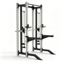 Équipement de musculation multifonctionnel commercial personnalisable en acier au carbone unisexe, rack à squats + machine Smith pour la musculation