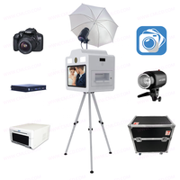 Cabina de Fotos Instantánea con Impresión de Fotos, Pantalla Táctil de 21.5 Pulgadas, Cabina de Fotos al por Mayor con Cámara, Impresora, Flash y Software Opcional