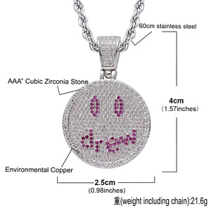 Collier de haute qualité, style Justin Bieber, hip-hop, collier Drew avec visage souriant, collier de couple, cadeau - Product Image 3