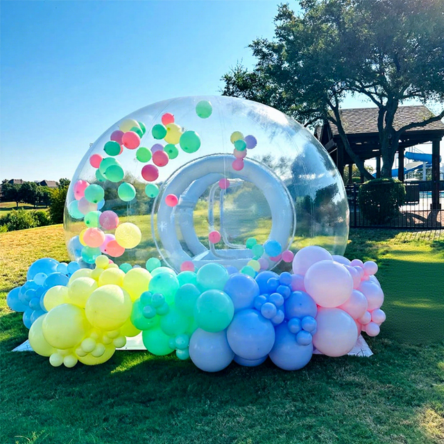 Tente bulle gonflable commercial air dome tent with tunnel inflatable bubble house for kids