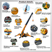 Gru Idraulica Cingolata Leepa da 16 Tonnellate, Altezza di Sollevamento 25m, Portata 23m, Motore Diesel/Elettrico Honda, Alta Efficienza