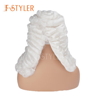 FSTYLER avvocato giudice parrucche lunghe barocche capelli bianchi ricci per adulti Cosplay festa <span class=keywords><strong>parrucca</strong></span> di Halloween fabbrica vendita all'ingrosso all'ingrosso parrucche - Product Image 3