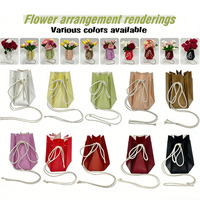 Vase en papier floral exquis de forme octogonale blanc, rose, marron, rouge, boutique, imperméable, boîte cadeau aquatique pour l'arrangement de fleurs