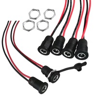 Connecteur d'alimentation CC à montage sur panneau fileté 2,1 mm SR-DC022, contacts en cuivre, boîtier ABS pour connexions de fils, alimentation sécurisée