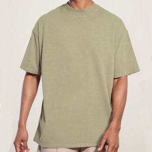 Wholesale Heavy Cotton 280 Gsm Vintage Washed <b>High</b> <b>Neck</b> <b>Tshirt</b> With Your Own Logo - Product Image 2