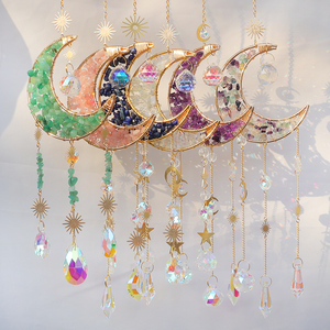 Attrape-soleil suspendu en gros, carillons éoliens en cristal de lune, attrape-soleil en cristal d'améthyste pour la décoration - Product Image 1