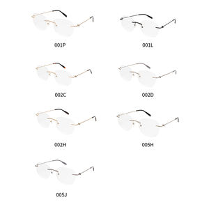 女性のためのホットセールラウンドリムレス光学メガネ近視読書デモレンズ眼鏡フレーム - Product Image 6