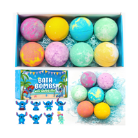 Usine OEM marque privée boule de bombe de bain 8 fournitures colorées personnalisées jouets végétaliens bulle pétillant bombes de bain bio coffret cadeau
