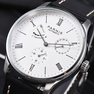 Montre automatique mécanique pour homme <span class=keywords><strong>Parnis</strong></span>, nouvelle, 42 mm, réserve de marche, bracelet en cuir noir, cadran analogique, montres-bracelets pour homme, Reloj Hombre - Product Image 3