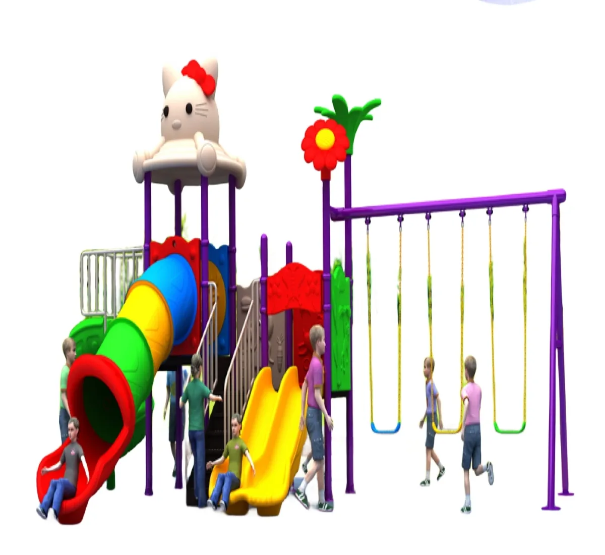 Balançoire et toboggan pour aire de jeux pour enfants Lovekids 2023 extérieur pour enfants