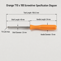Tournevis de sécurité Torx 100 mm T6 T8 T10, embout perforé anti-effraction, manche PP, outil de réparation manuel de précision OEM