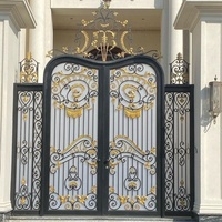Portail en fer forgé de qualité supérieure, élégant, pour la sécurité extérieure, avec un design en volutes pour la clôture de la maison, la porte d'entrée principale