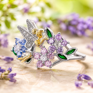 Anello con Ali d'Angelo Colorate per Donne, Gioiello da Dito Creativo in Stile Europeo e Americano - Product Image 4