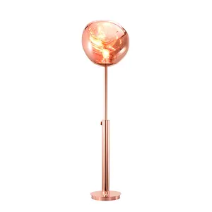 Bán Buôn Thiết Kế Độc Đáo Hiện Đại Glass Lava Đèn Chrome Red Gold Đứng Led Đèn Sàn