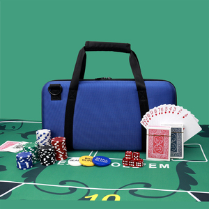 Profesional 300 unids/set nuevo <span class=keywords><strong>Caino</strong></span> Texas Hold'em Clay Poker Chips Set con Blue Eva Foam Poker Koffer Pokercase para juego de Casino - Product Image 3