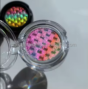 Nuevo diseño de lujo, sombra de ojos individual, patrón tejido, Arco Iris, Multicrom, maquillaje de ojos secos pigmentados, paleta de sombras de ojos que cambia de Color - Product Image 2