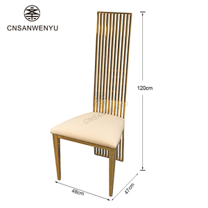 Sillas <span class=keywords><strong>de</strong></span> Lujo <span class=keywords><strong>de</strong></span> Acero Inoxidable con Terciopelo Beige, Respaldo Alto <span class=keywords><strong>de</strong></span> 120 cm, Cojín <span class=keywords><strong>de</strong></span> Esponja <span class=keywords><strong>de</strong></span> Alta Densidad, Soldadura sin Costuras, para Sala <span class=keywords><strong>de</strong></span> Estar - Product Image 4