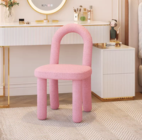 Tabouret de maquillage moderne de luxe léger de style nordique avec dossier, chaise ergonomique écologique pour salon, rouge