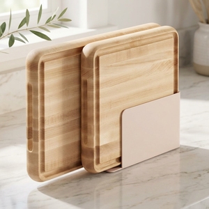 Ensemble <span class=keywords><strong>de</strong></span> 3 planches à découper en érable, comprenant une planche à découper rectangulaire <span class=keywords><strong>de</strong></span> 17 pouces et une planche à découper carrée <span class=keywords><strong>de</strong></span> 12 pouces - Product Image 4