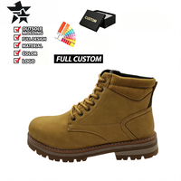 Bottes de travail tactiques personnalisées pour hommes, dessus en cuir nubuck, semelle extérieure en caoutchouc antidérapante, bottes hautes à la cheville, bottes décontractées d'hiver