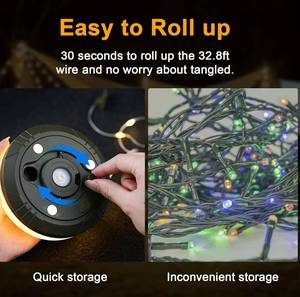 Lễ Hội không thấm nước 8m có thể điều chỉnh có thể sạc lại ánh sáng ấm áp có thể thu vào chuỗi cắm trại ánh sáng - Product Image 3