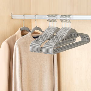 Nhà Máy Bán buôn giá rẻ grey nhung đen Tie không trượt tiết kiệm không gian nhung móc cho quần áo - Product Image 1