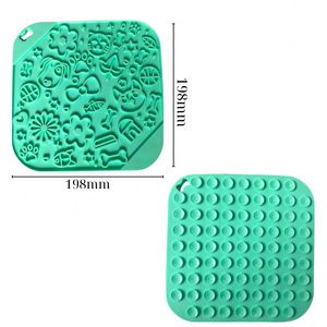 Tapis de léchage carré en silicone pour animaux de compagnie, assiette d'alimentation lente pour chiens et chats, sans BPA, qualité alimentaire, distributeur de friandises, anti-ennui - Product Image 3