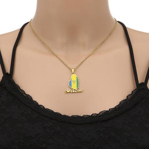 Bijoux Ethniques Collier Carte en Acier Inoxydable Plaqué Or 18K avec Saint <span class=keywords><strong>Vincent</strong></span> - Product Image 2