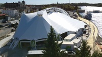 Tente à membrane pour événements, structure en membrane tendue en PVC pour couverture de scène de festival de musique, installation rapide, abri extérieur résistant aux intempéries