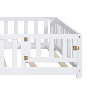 Estructura de Cama de Piso Montessori de Madera Maciza para Niños Pequeños Tamaño Matrimonial para Dormitorio - Product Image 4
