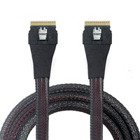 Cable Adaptador MEO Slim SAS de Alta Velocidad SFF-8654 8i con Cubierta de Nylon para Computadora (Materiales Metal/Plástico/Nylon)