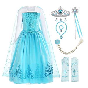 Costume de princesse Anna <span class=keywords><strong>Elsa</strong></span> à paillettes de haute qualité pour enfants, film télévisé, manches longues, couleur bleu clair, cosplay, fête d'anniversaire, Halloween - Product Image 6